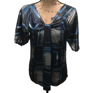 {New York & Co} NWT Geometric Printed Short Sleeved Blouse